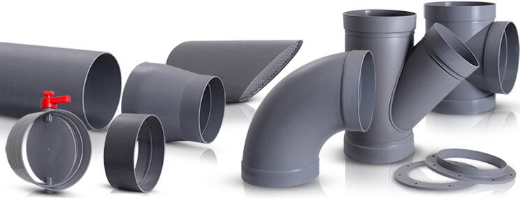 Plastic ventilation ductwork and fittings - chemically resistant