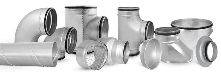 Pressed ventilation ducts and fittings