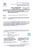 Hygienic certificate - Flexible ducts SONODUCT AD-3, SONOLIGH AD-L, SONOLIGH PE AD-L
