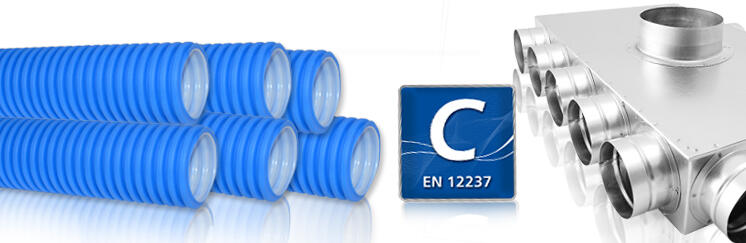 „C” tightness class accordint to Eurovent for ducts FLX-HDPE