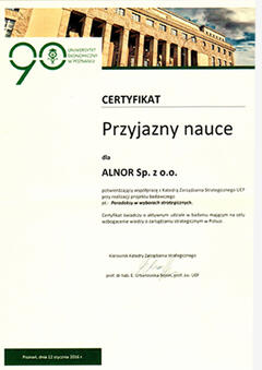Certificate - Science Friendly