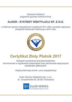 Gold Payer Certificate 2017