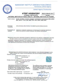 Hygienic Certificate - Rubber Foam Sheets FOAM-G and FOAM-B