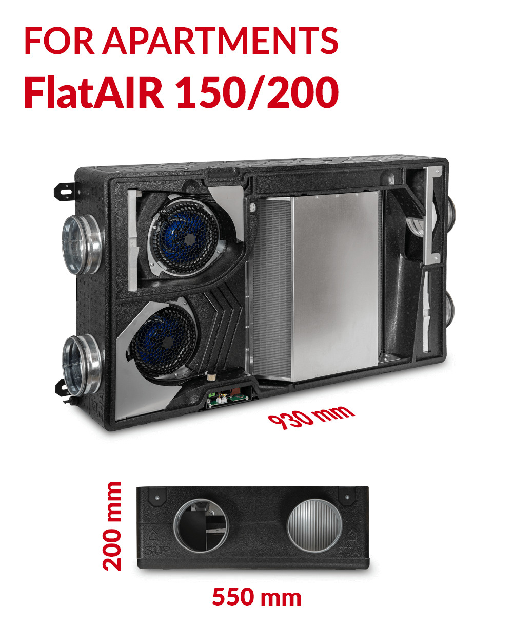 Heat recovery unit for apartments FlatAIR 150/200